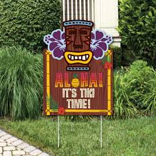 A luau theme birthday party can bring the sunshine inside for a fun theme everyone will enjoy! Tiki Luau Party Decorations Tropical Hawaiian Summer Party Welcome Yard Sign Walmart Com Walmart Com