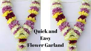 How To Make Chrysanthemum Garland Easy Method To Make Sevanthi Garlan Garland Flower Decorations Pearl Garland