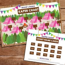 Boy And Girl Scout Meeting Agenda Kaper Chart Merit Badges
