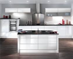 white gloss kitchen idea black stone