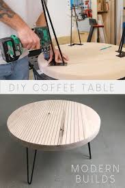 Our first stunning diy table gives us all. Modern Builds Round Coffee Table With Hairpin Legs How To Coffee Table Wood Round Coffee Table Diy Coffee Table Farmhouse