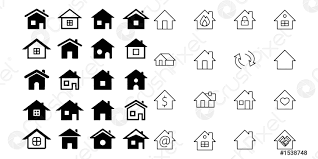 Bilder mit weißem oder einfarbigem hintergrund funktionieren am besten. Haus Symbol Set Vektor Illustration Weisser Hintergrund Stock Vektorgrafi Crushpixel