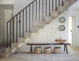 Give a staircase a breezy, colorful look using only paint and fabric. Staircase Decorating Ideas Colour Pattern And Material Wizardr Decor Report