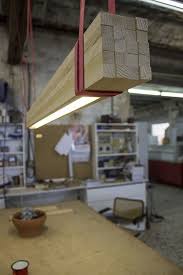 Rough Wood Strips Pendant Beam Lampe Bois Eclairage Led Garage Luminaire Bois