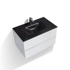 Modern charm meets contemporary flair with this vanity base. Gef Elice 34 In Single Sink White Bathroom Vanity With Black Quartz Top Va934bqem Rona