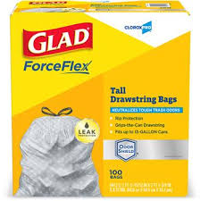 One of the most popular brands on the market, the strong, sturdy design features stretchable strength technology. Glad Forceflex Tall Kitchen Drawstring Trash Bags 13 Gallon Grey Trash Bag 100 Count Wb Mason