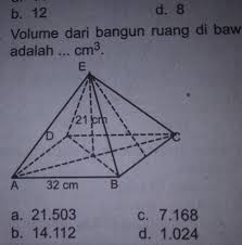Check spelling or type a new query. Volume Dari Bangun Ruang Di Bawah Ini Adalah Cm Brainly Co Id