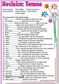 Tenses Revision English Verbs English Grammar Exercises English Grammar Tenses