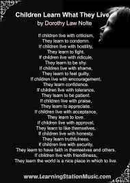 Children Learn What They Live By Dorothy Law Nolte A Parent Educator Family Counselor And Pioneer Kids Learning Education Quotes For Teachers Learn To Fight