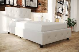 Maybe you would like to learn more about one of these? Dhp Dakota Upholstered Platform Bed Twin Size Frame White Walmart Com Walmart Com