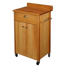 economy butcher block cart with backsplash