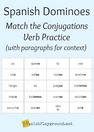 spanish verb games conjugation dominoes spanish playground