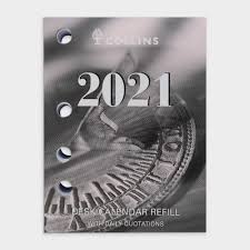 Collins 2021 Daily Desktop Calendar Refill Side Punch Officeworks