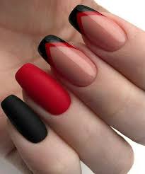 Black And Red Acrylic Nails Designs Perfect Black Red Combination Fo Beautiful Nails To Try Now Square Nail Designs Red Acrylic Nails Square Acrylic Nails