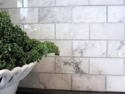 Carrera Marble Subway Tile Backsplash In Kitchen Done Deal Marble Subway Tiles Grey Backsplash Marble Backsplash