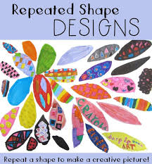 Repeated Shape Designs Elementary Art Projects Shape Art Pattern Art