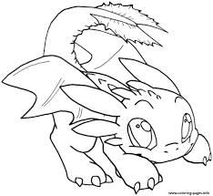 Cute night fury dragon coloring page. Night Fury Baby Toothless Dragon Coloring Pages Printable