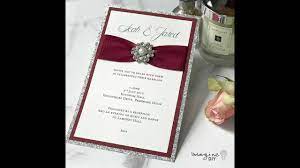 How To Make Wedding Invitations Using Glitter Gathered Ribbon And Pearl Decoratio Pearl Wedding Invitations Easy Diy Wedding Invitations Wedding Invitations