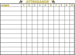 Sunday School Attendance Chart Template Www