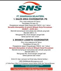 Lowongan kerja tamatan s1 sebagai staff it di pt sagami indonesia tanjung morawa kim star. Pt Sinar Niaga Sejahtera Sns