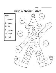 Add Subtract Color By Number Kindergarten Colors Math Coloring Worksheets Numbers Preschool