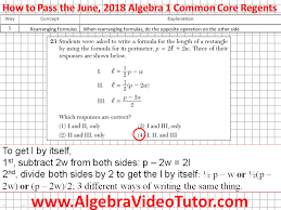 Easy to read topic summaries; How To Pass The Algebra 1 Regents June 2018 Edition