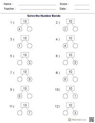 P Printable Number Bond Worksheets You Can Choose A Target Number Vary Your Target Number And Math Exercises Mathematics Worksheets Number Bonds Worksheets