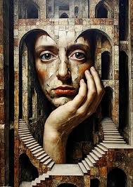 Woman in Stone Labyrinth' Poster, picture, metal print, paint by Daniel  Markiewicz