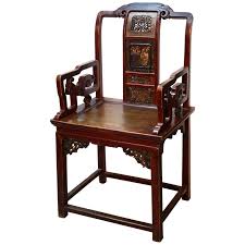 Oriental Chair Lacquered Wood 19th Century Painted Wood Chairs Antique Chinese Furniture Chair