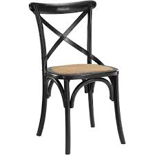Modway Eei 1541 Blk Gear Dining Chair Black X Back Frame Rattan Seat Solid Wood Dining Chairs Side Chairs Dining Dining Chairs