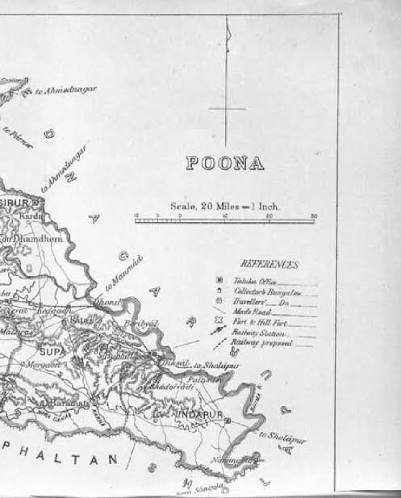 1885 Poona map from Bombay Presidency Gazetteer