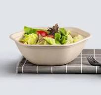 Compostable Bagasse Hexagonal Bowls with Lids 1000ml 1300ml ...