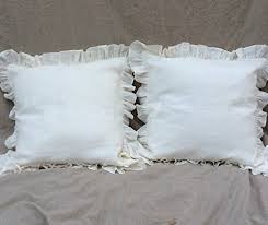 Check spelling or type a new query. Amazon Com A Pair Of Ruffle Euro Sham Covers In White Linen White Ruffle Euro Sham Pillowcases Euro Sham Cover Set Of 2 Handmade 100 Flex Linen Custom Euro Sham Covers 16x16 18x18