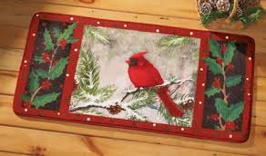 Winter Cardinal Kitchen Floor Mat From Collections Etc Kitchen Mats Floor Bird Decor Winter Cardinal