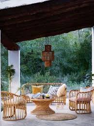 Rotan Bank Boho Couch 2 Seater Sofa In Rattan Tinekhome Buitenkamers Buitendecoraties Moderne Tuin