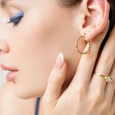 Cheap hoop earrings with a ball Top Sale Diamond Cut Tri Colour Ball Hoop  Earrings In