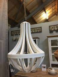 landelijke hanglamp wit ans woonshop kroonluchter hanglamp houten lamp