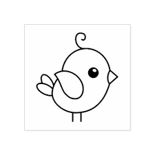Cartoon Easy Bird Drawing For Kids Tiny Cartoon Bird Rubber Stamp Zazzle Com In 2020 Easy Cartoon Drawings Cute Easy Drawings Cartoon Bird Drawing
