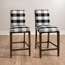 Additional features of these tufted chair pads include 14 ties to secure the cushions to your furniture and recycled polyester fiber with a sewn seam closure. Black White Buffalo Plaid Counter Chairs Set Of 2 Kirklands