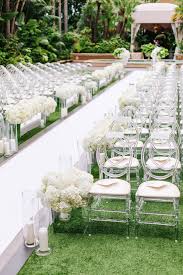 Real Wedding Photo At Four Seasons Los Angeles At Beverly Hills Wedding Ceremony White Aisle Hydran Clear Wedding Chairs Ceremony Chairs White Wedding Ceremony