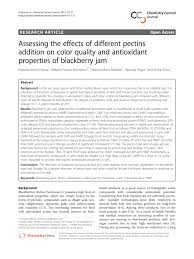 Pdf Assessing The Effects Of Different Pectins Addition On