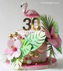 Cookiedough By Semadar Gordel Birthday Cake With Flowers Flamingo Cake Party Cakes