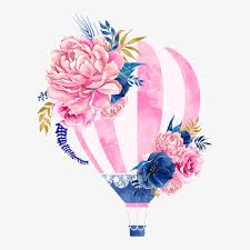منطاد الهواء الساخن الزهور Balloon Illustration Balloon Flowers Flower Painting