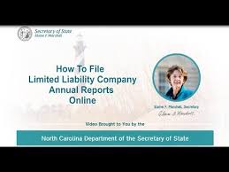 How To File Llc Annual Reports Online With The Nc Department Of The Secretary Of State Youtube