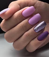 Pastel green with stud and glitters; 50 Beautiful Summer Short Square Nails Design For Manicure Nails Page 26 Of 51 Latest Fashion Trends For Woman Short Square Nails Purple Nails Square Nails