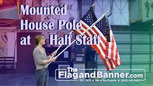 House mounted flagpoles half staff and more etc. How To Fly A House Mounted Pole At Half Staff Youtube