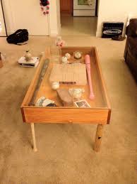 Baseball Bat Leg Shadow Box Coffee Table Baseball Theme Room Baseball Room Baseball Display