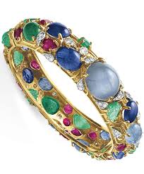 A Diamond And Multi Gem Bangle Bracelet Designed As A Hinged Gold Bangle Centering Upon A Cabochon Star Beautiful Jewelry Amazing Jewelry Beautiful Bracelet