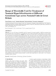 pdf range of thresholds used for treatment of neonatal