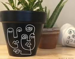 Mother Earth Hand Painted Terracotta Pot Painted Pots Diy Plant Pot Design Flower Pot Art